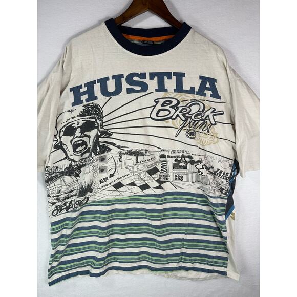 Function & Future Hustla Graphic Logo White T-shirt Size 3XL Y2K Grunge - Picture 3 of 12